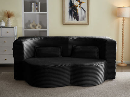 Floor Convertible Sleeper Sofa Bed With 2 Pillows