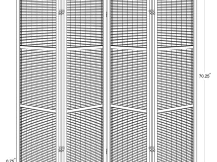 Kenabi - 4 Panel Room Divider Folding Screen - Walnut