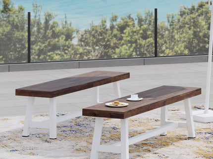 Tranquilizer - Outdoor Acacia Wood Bench With Slat Panel Design