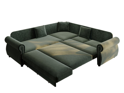 L-Shaped Sofa Couch With Pull-Out Bed