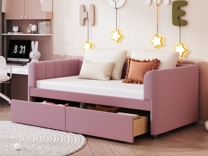 Upholstered Daybed With Ergonomic Design Backrest