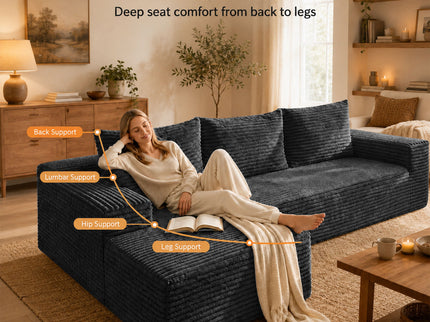 Modern L-Shaped Sectional Sofa With Left Facing Chaise