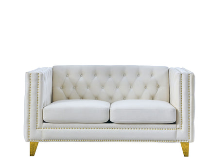 Upholstered Couch Sofa With Button Tufting For Living Room