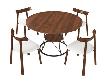 Round Extendable Dining Table Set With Chairs