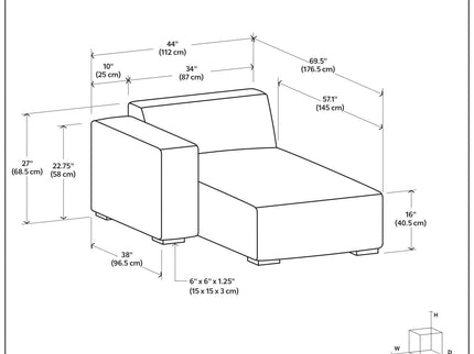 Rex - Chaise Sofa Module