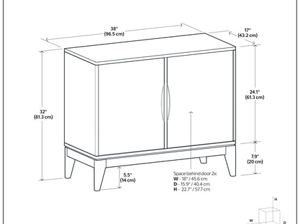 Harper - 2 Door Sideboard Buffet - Walnut Brown