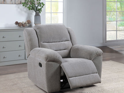 Sebring - Upholstered Glider Recliner Chair With Manual Recline And Smooth Gliding Motion - Gray