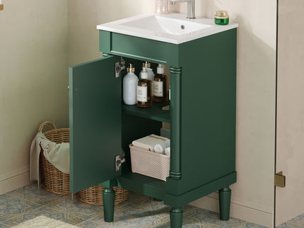 French Style Bathroom Cabinet With Sink, Adjustable Shelf
