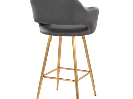 Margarite - Contemporary Fixed Height Counter Stool With Footrest (Set of 2) With Square
