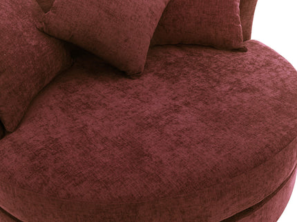 360° Swivel Accent Barrel Chair With Storage Ottoman & 4 Pillows, Modern Leisure Chair Round Accent For Living Room