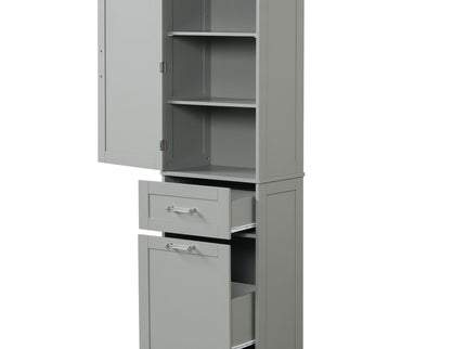 Tall Freestanding Bathroom Storage Cabinet With Adjustable Shelf And 2 Drawers