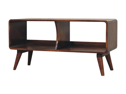 Curved Double Slot Media Unit - Dark Brown