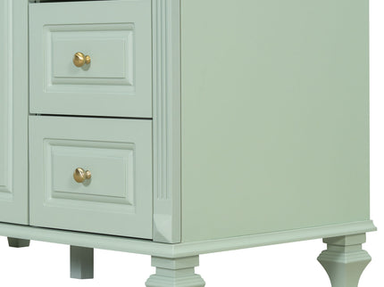 Modern Bathroom Vanity With Sink, 3 Drawers & 2 Doors