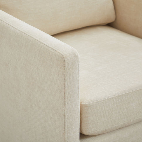 Modern Square Upholstered Swivel Accent Chair With Metal Base