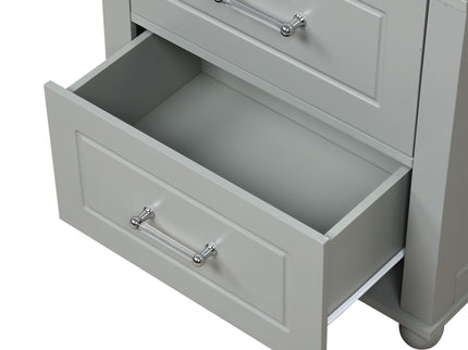 Tall Freestanding Bathroom Storage Cabinet With 2 Drawers And Adjustable Shelf