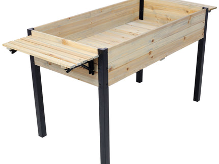 Raised Garden Bed With Metal Legs And Folding Storage Shelf