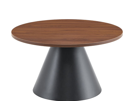 Nesting Coffee Table, Adjustable Foot Pads For Living Room (Set of 2) - Walnut / Black