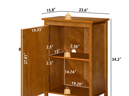 Floor Cabinet With Doors & Adjustable Shelf, Storage Cabinet For Entryway