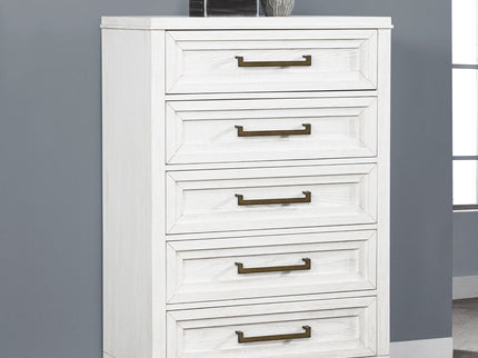 Inverness - 5 Drawer Bedroom Chest - White