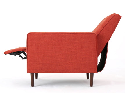 Mid-Century Modern Recliner With Button Tufted Waffle Stitch