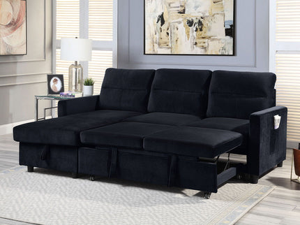 Ivy - Reversible Sleeper Sectional Sofa With Storage Chaise And Side Pocket