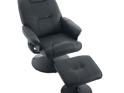 360° Swivel Reclining Chair With Wrapped Base, 5 Point Vibration Massage