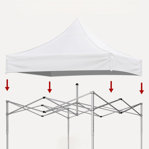 Canopy Replacement Top With 4 Pack W8 Bags, Pop Up Tent Cover Only, Frame Not Included