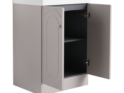 Contemporary Freestanding Bathroom Vanity With Resin Sink & Soft-Close Cabinet Doors