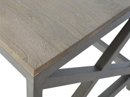 Cross Metal Coffee Table - Pewter