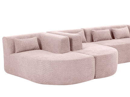 Upholstered Sofa Free Combined Sofa Couch With 2 Chaise Lounge And Five Back Pillows For Living Room