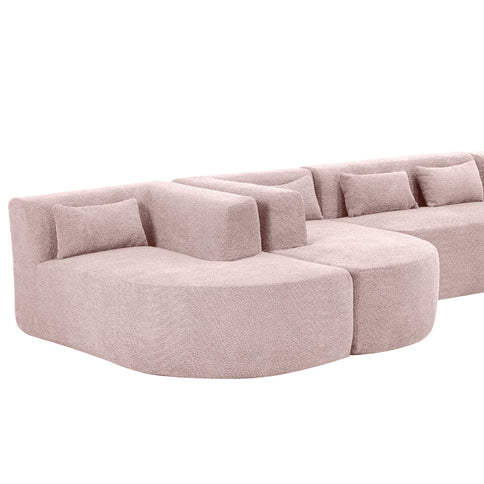 Upholstered Sofa Free Combined Sofa Couch With 2 Chaise Lounge And Five Back Pillows For Living Room