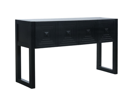 Geometric Carved Console Table With 3 Soft Close Drawers