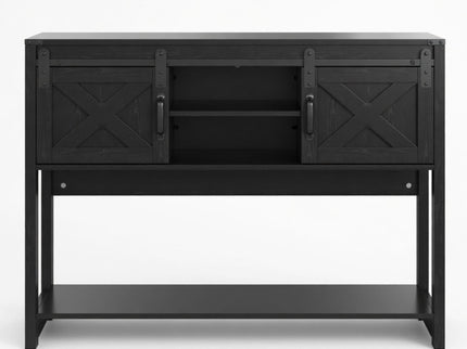 Farmhouse Entryway Table With Sliding Barn Door