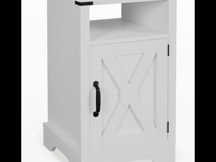 Farmhouse Nightstand, Charging Station & Storage