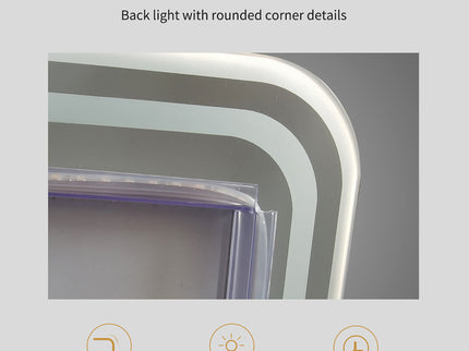 Frameless Full Length Floor Mirror With LED Light, Dimming & 3 Color Modes Mirror - Silver