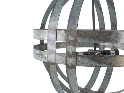 4 Light Galvanized Chandelier, Hanging Light Fixture With Adjustable Chain For Kitchen, Bulb Not Included - Gray