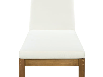 Adjustable Outdoor Patio Lounge Chair Chaise Lounge - Beige / Natural
