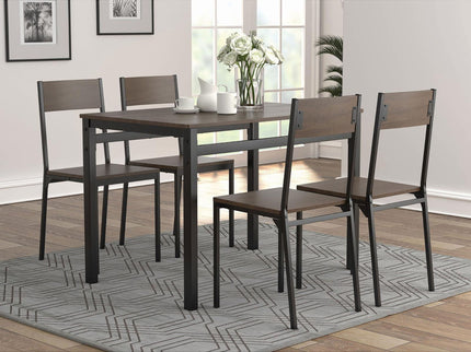 5 Piece Dining Set - Black
