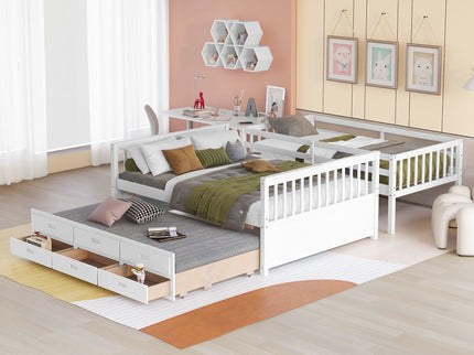 Bunk Bed With Twin Size Trundle And Drawers