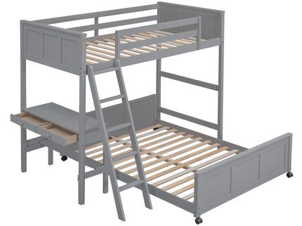 Full Over Full Bunk Bed With Desk
