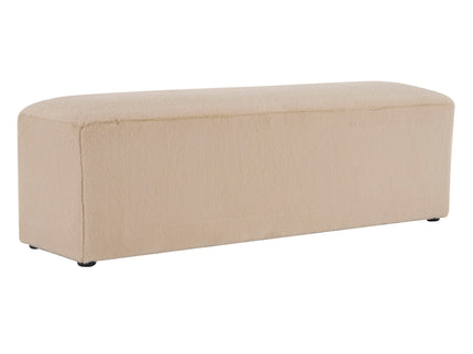 Long Plush Ottoman, Simple Footstool And Seat For Home Use - Almond