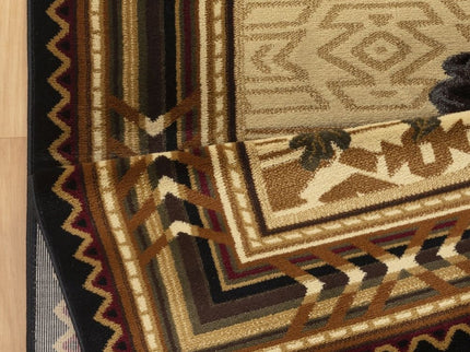 Nature's Nest - 5'3" X 7'3" Lodge Area Rug - Black
