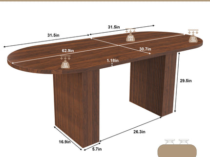 Modern Farmhouse Oval Dining Table With Slim Base
