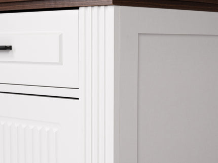 Fluted Sideboard Buffet Cabinet With 4 Doors And 3 Drawers