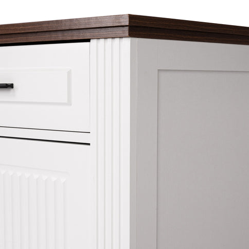 Fluted Sideboard Buffet Cabinet With 4 Doors And 3 Drawers