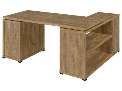 Caelum - L - Shaped Computer Desk With 3 Drawers - Mango Color