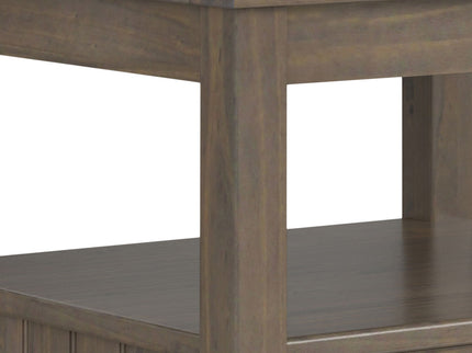 Lev - End Table With Bottom Drawer - Smoky Brown