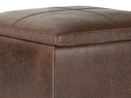 Rockwood - Upholstered Cube Storage Ottoman With Tray