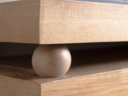 Slim Console Table, Narrow Entryway Table With Bead Detail - Light Natural / Natural