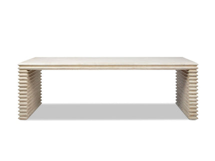 Veda - Geometric Waterfall Dining Table - White